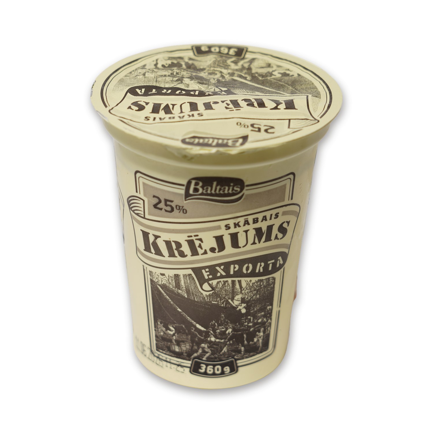 Krejums Exporta Sour Cream 25% — Baltais