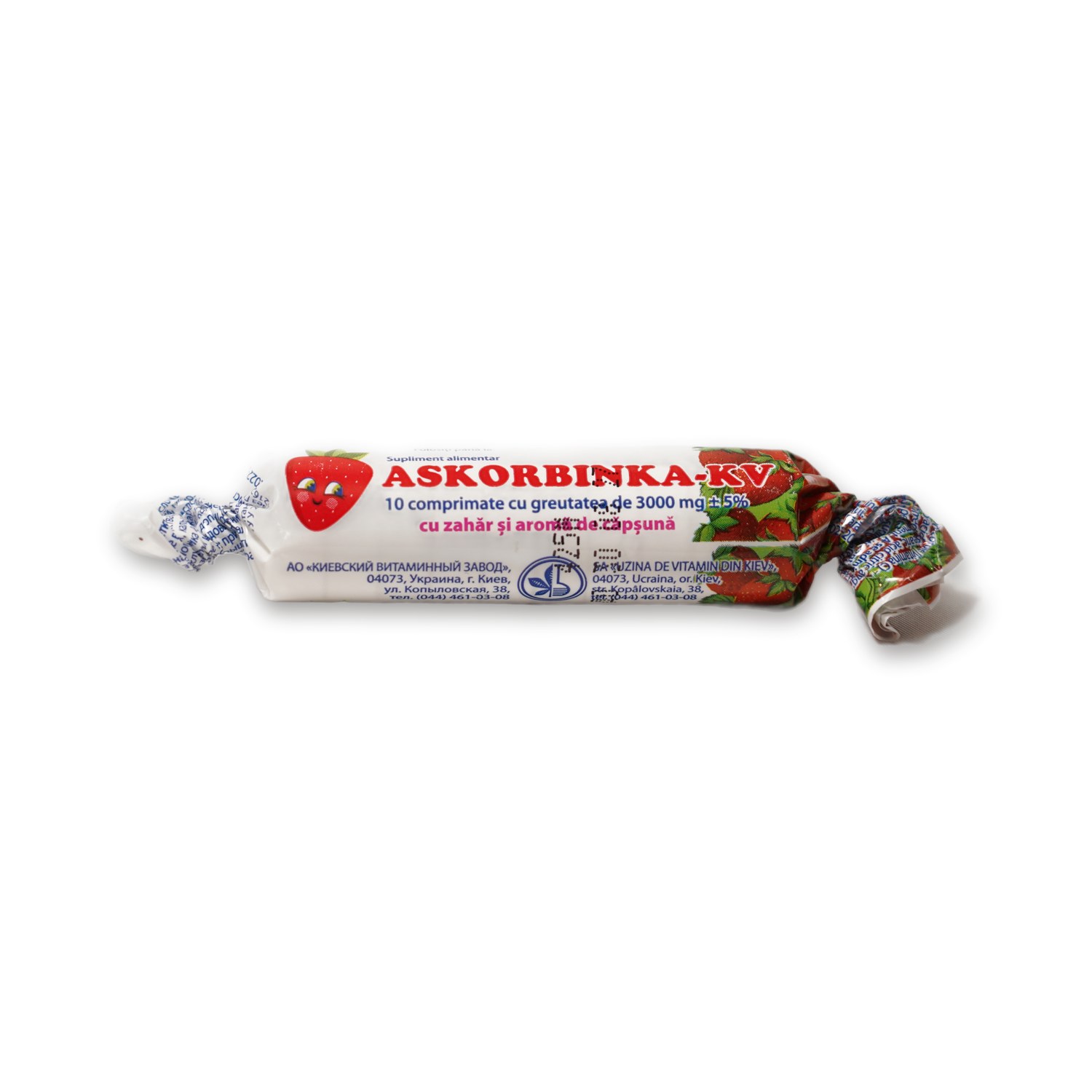 Vitamin C Tablets Strawberry — Askorbinka-KV